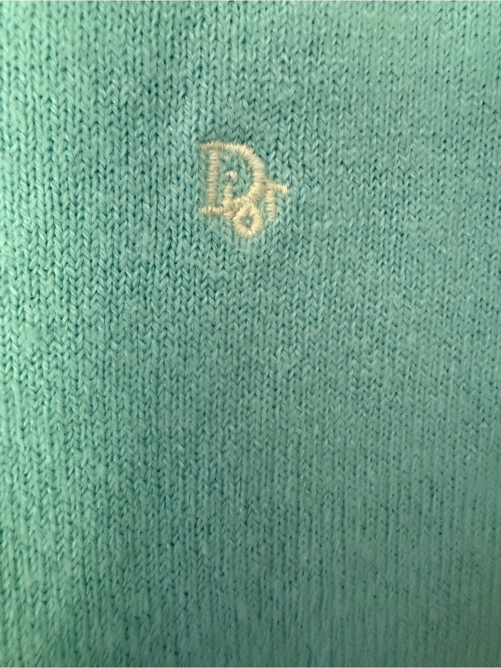 DIOR VTG Light Blue V-Neck Women's Sweater - Picture 2 of 5